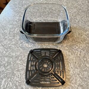 Ninja FN101GY Crispi Small 6 Cup Glass Container Dish and Crisper Plate Only